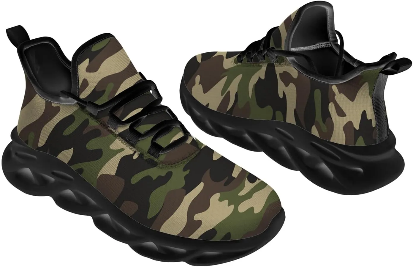 Custom Camo Sneakers Men Women Camouflage Running Shoes Add Name Lightweight Walking Tennis Shoes Gifts for Men Women