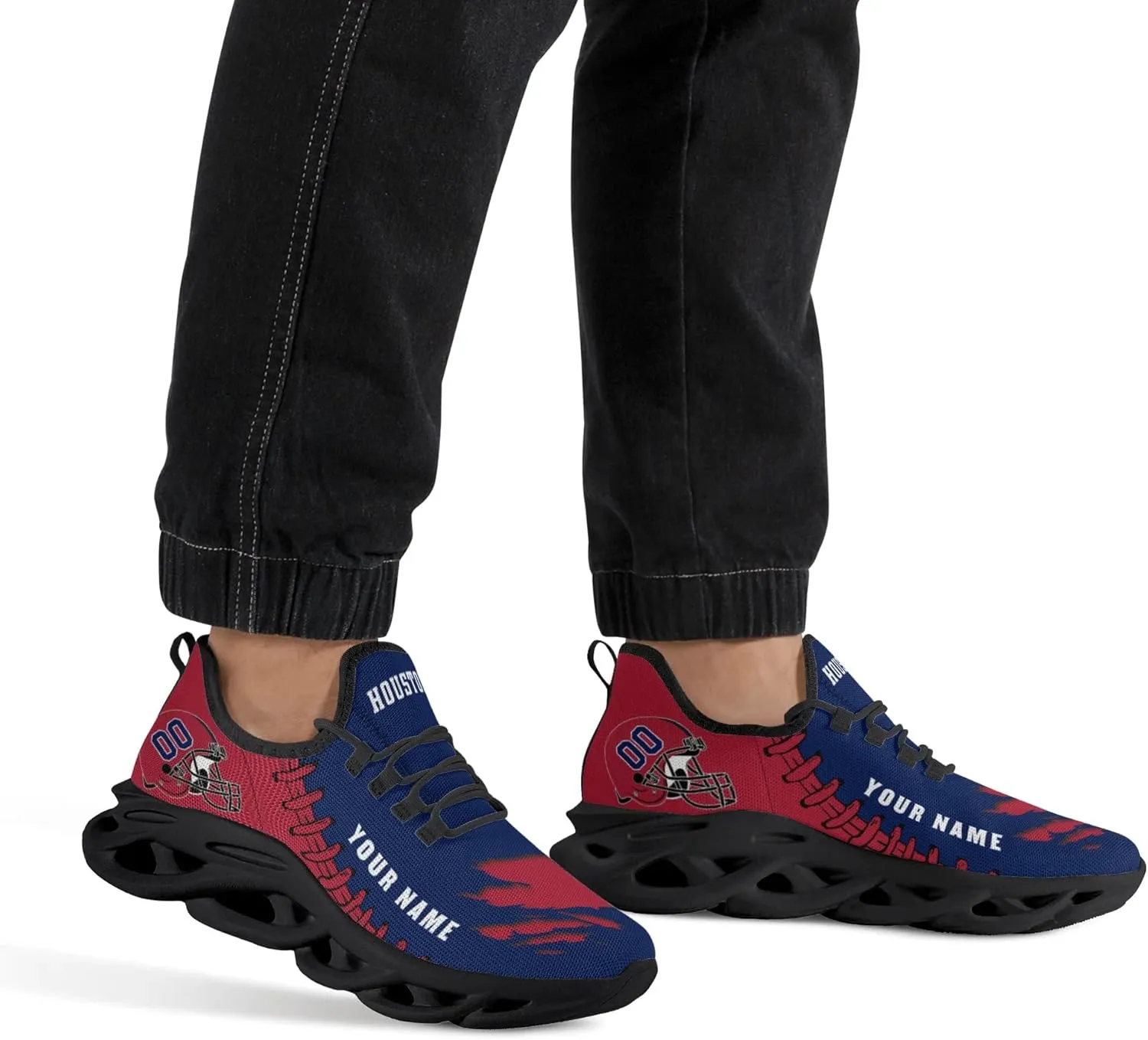 Custom Football Flex Control Sneakers Personalized Fans Men's Breathable Name Number Gifts Workout Athletic Gym Slip-on Shoes