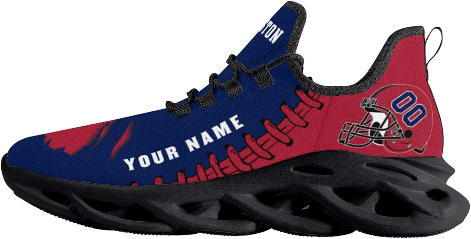 Custom Football Flex Control Sneakers Personalized Fans Men's Breathable Name Number Gifts Workout Athletic Gym Slip-on Shoes