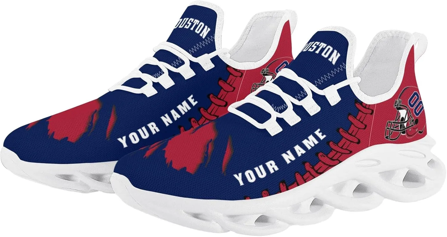 Custom Football Flex Control Sneakers Personalized Fans Men's Breathable Name Number Gifts Workout Athletic Gym Slip-on Shoes