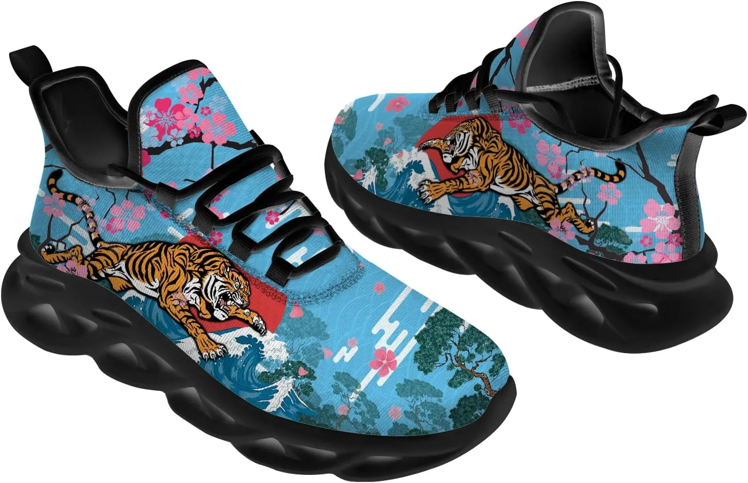 Custom Tiger Sneakers Men Women Running Shoes Add Name Lightweight Walking Tennis Shoes Gifts for Men Women
