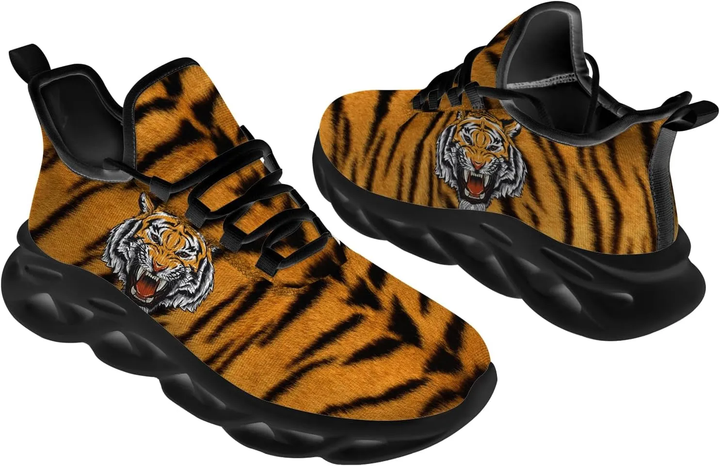 Custom Tiger Sneakers Men Women Running Shoes Add Name Lightweight Walking Tennis Shoes Gifts for Men Women