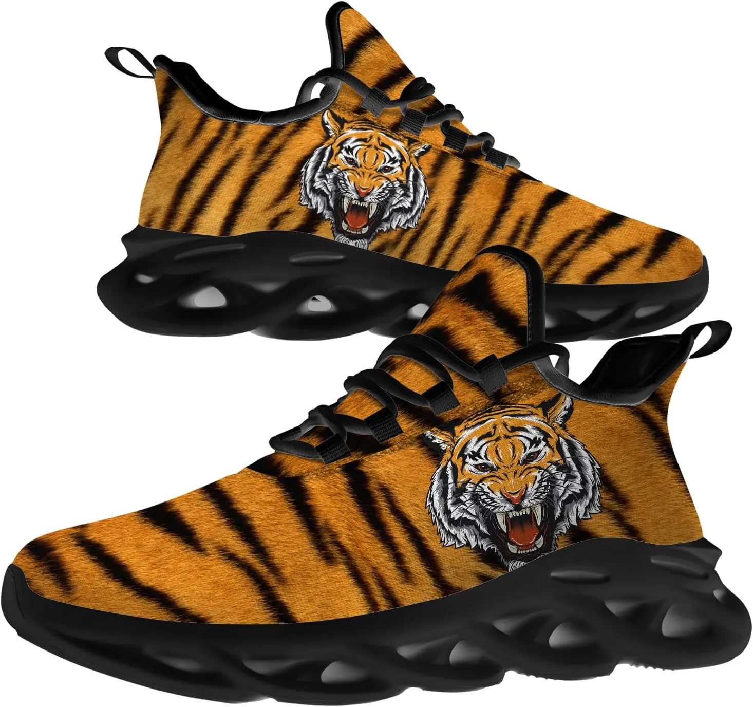Custom Tiger Sneakers Men Women Running Shoes Add Name Lightweight Walking Tennis Shoes Gifts for Men Women