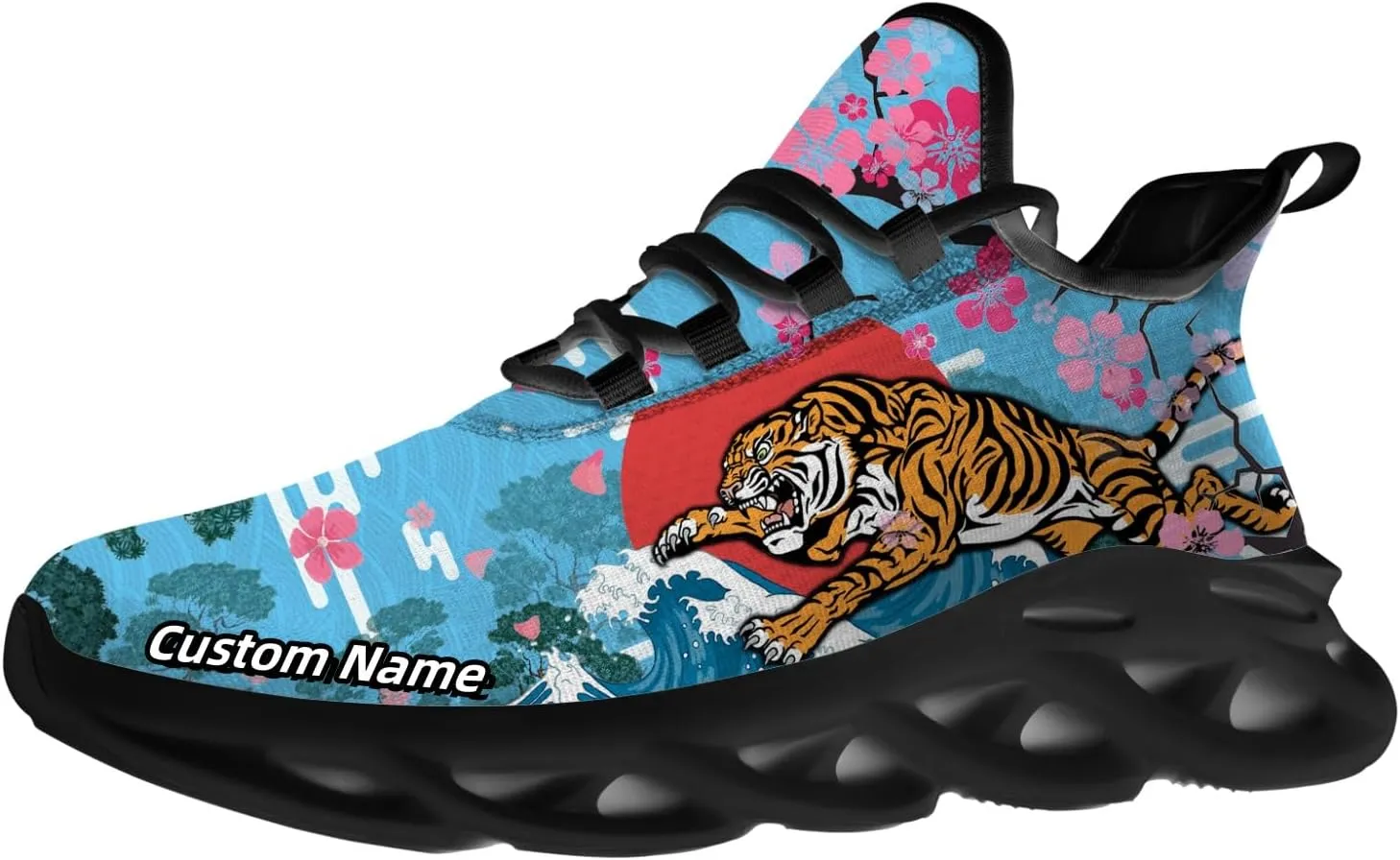 Custom Tiger Sneakers Men Women Running Shoes Add Name Lightweight Walking Tennis Shoes Gifts for Men Women