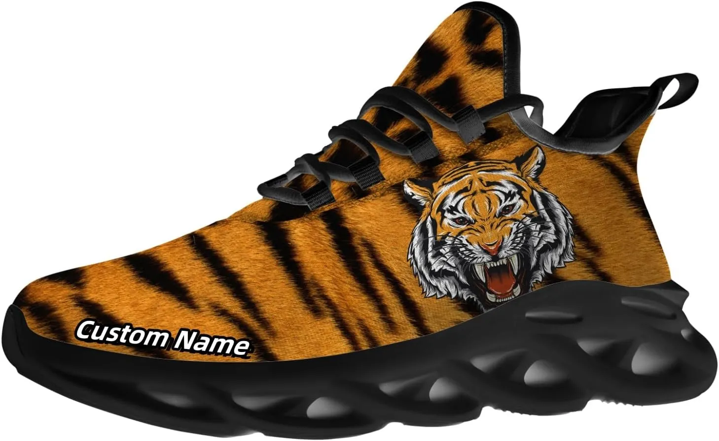 Custom Tiger Sneakers Men Women Running Shoes Add Name Lightweight Walking Tennis Shoes Gifts for Men Women