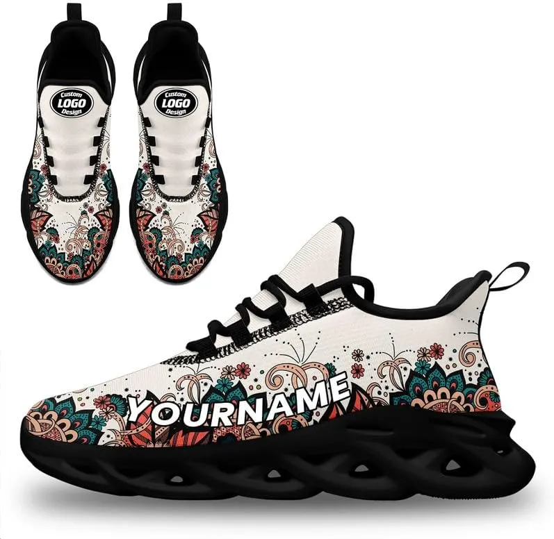 Custom Tribal Print Trainers - Breathable Lightweight Shoes for Men and Women - Personalised Walking and Running Sneakers