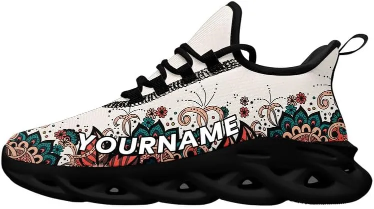 Custom Tribal Print Trainers - Breathable Lightweight Shoes for Men and Women - Personalised Walking and Running Sneakers