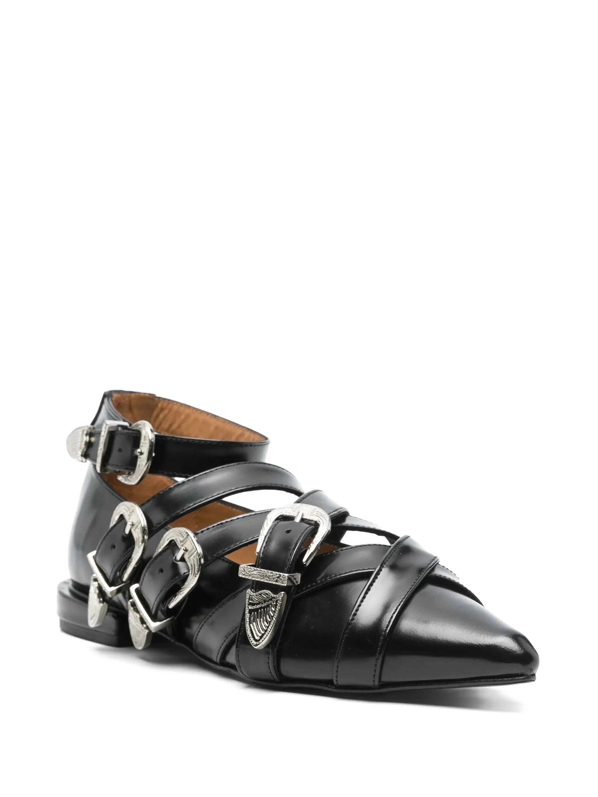 Decorative-buckle Ballet Flats