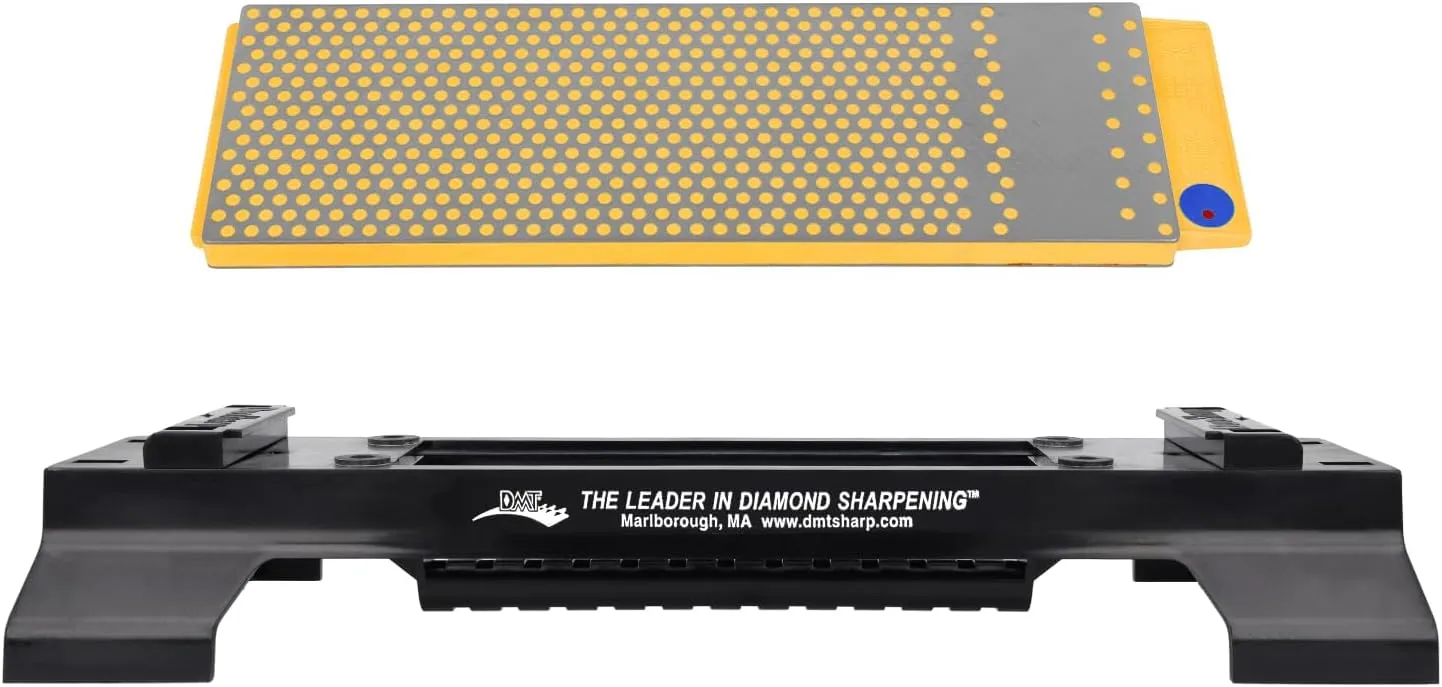 Diamond Machining Technology (DMT) 8-in. DuoSharp Double-Sided Diamond Whetstone Bench Stone, Fine/Coarse Grit Sharpener with Base (WM8FC-WB)