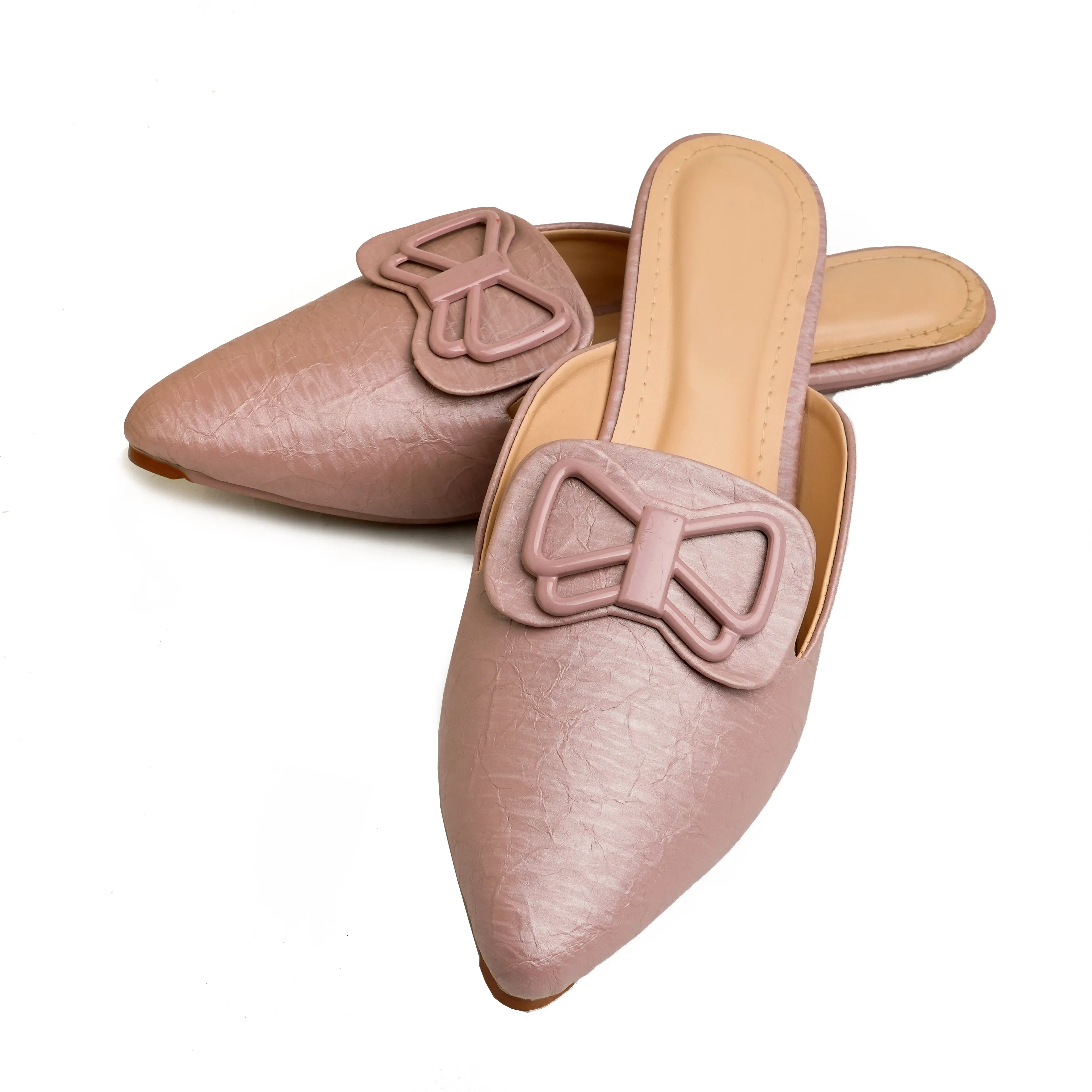 Dove Delight Mule With Bow - Pink