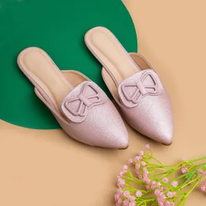 Dove Delight Mule With Bow - Pink