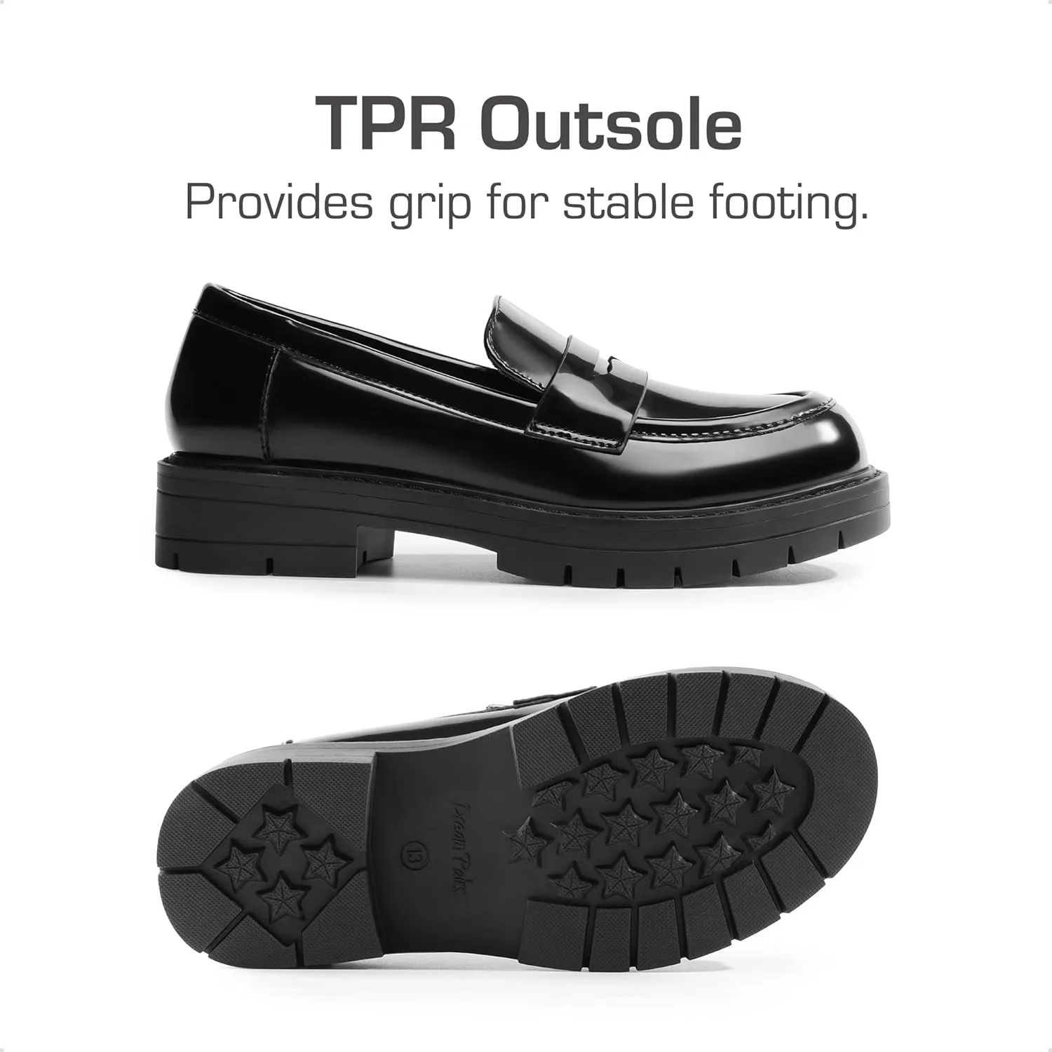 DREAM PAIRS Girls Loafers Chunky Platform Penny Loafers School Uniform Slip On Dress Shoes