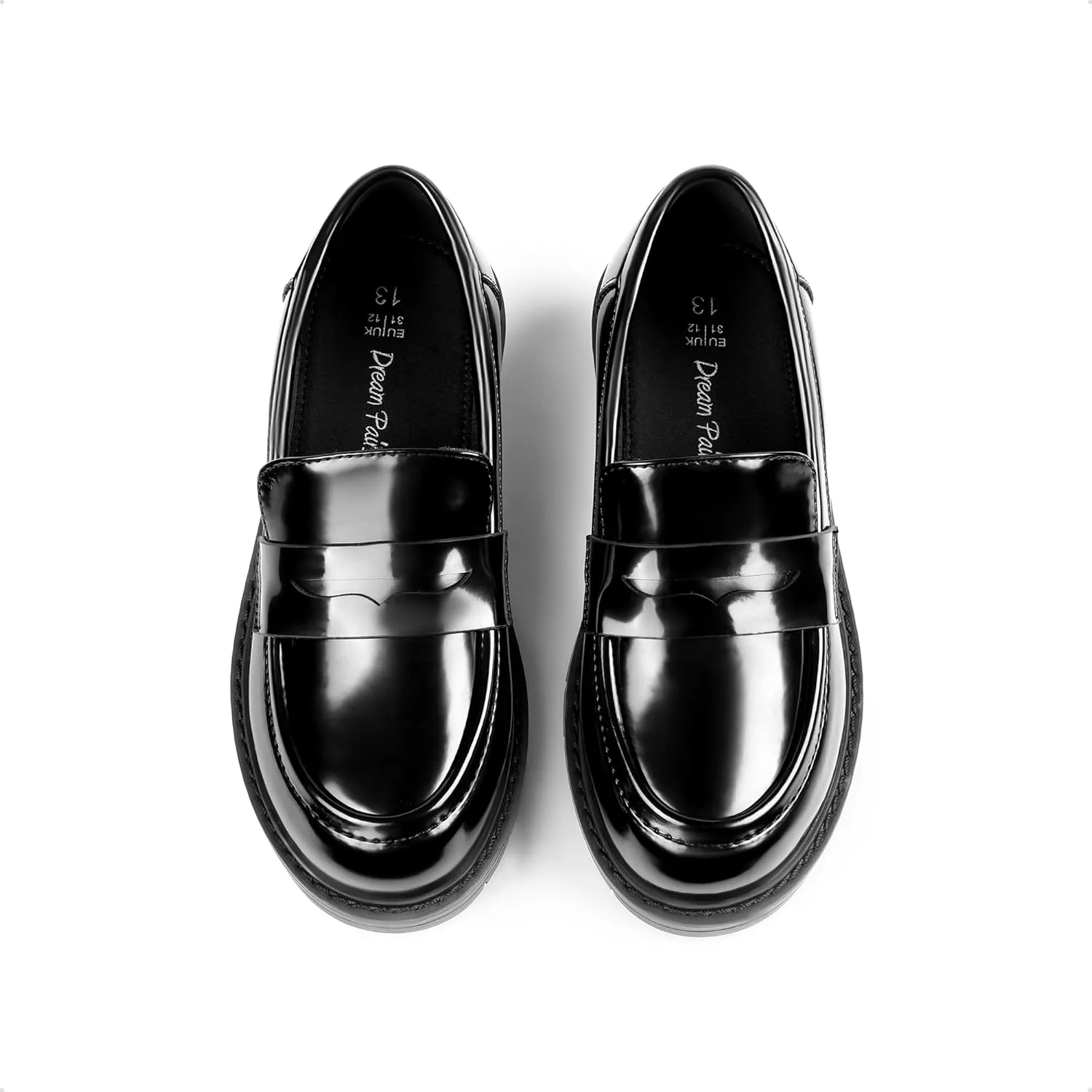 DREAM PAIRS Girls Loafers Chunky Platform Penny Loafers School Uniform Slip On Dress Shoes