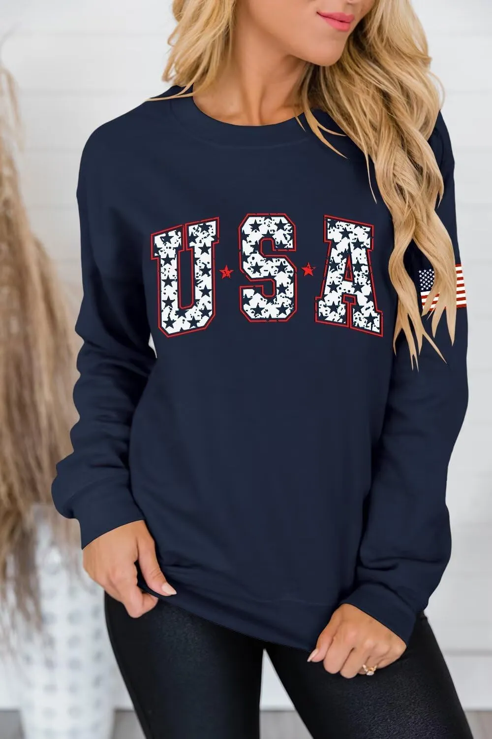 Dressmine Womens Casual Long Sleeve Graphic Tee Shirts Crew Neck Sweatshirts Pullover Tops for Women