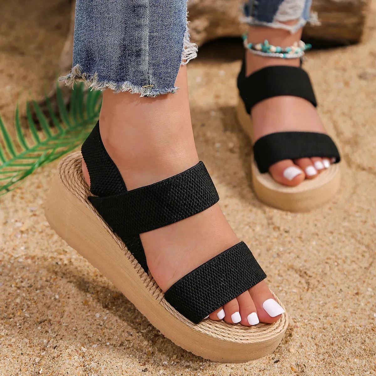 Durable Women's Wedge Sandal with Straps