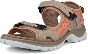 ECCO Women's Yucatan Sport Sandal, Nude/Coral Nubuck, 4-4.5