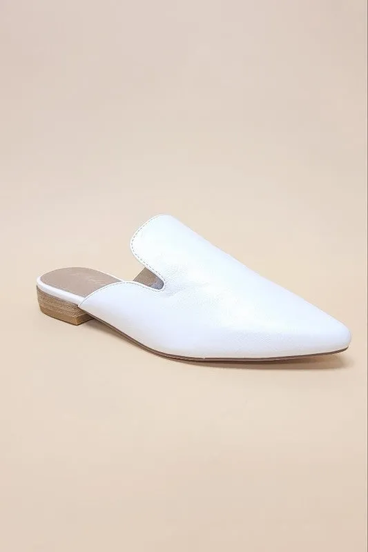 Effortless Mud Mules - POINTED TOE SLIP ON MULE FLATS