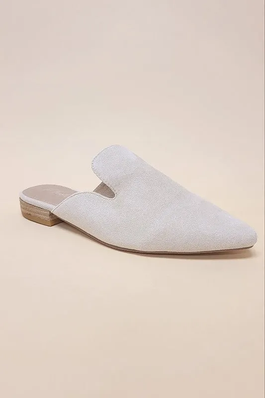Effortless Mud Mules - POINTED TOE SLIP ON MULE FLATS
