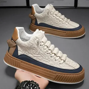Elbe Men's Luxury Chunky Sneakers - Lightweight, Non-Slip Vulcanized Shoes