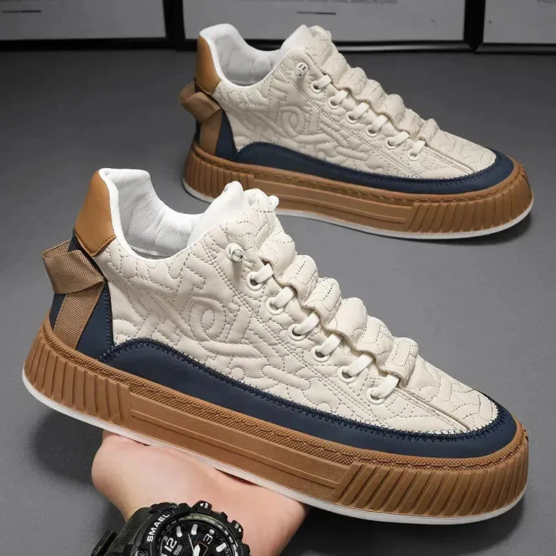 Elbe Men's Luxury Chunky Sneakers - Lightweight, Non-Slip Vulcanized Shoes