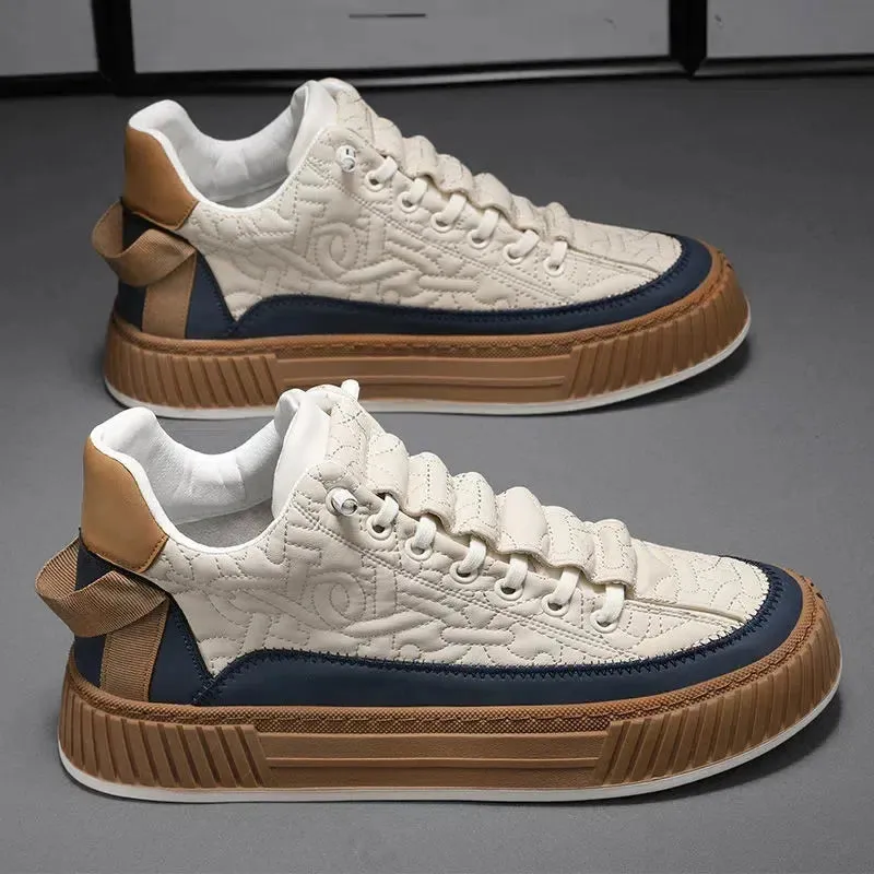Elbe Men's Luxury Chunky Sneakers - Lightweight, Non-Slip Vulcanized Shoes