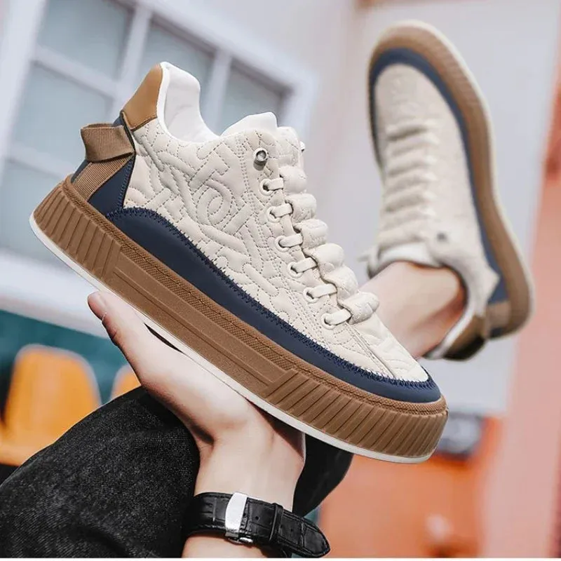 Elbe Men's Luxury Chunky Sneakers - Lightweight, Non-Slip Vulcanized Shoes