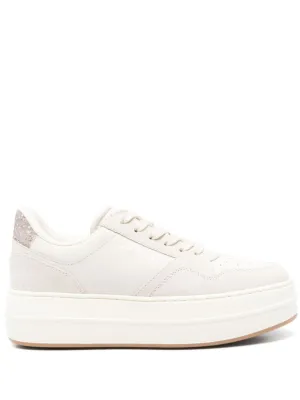 Elevated Platform Sneakers With Glossy Finish