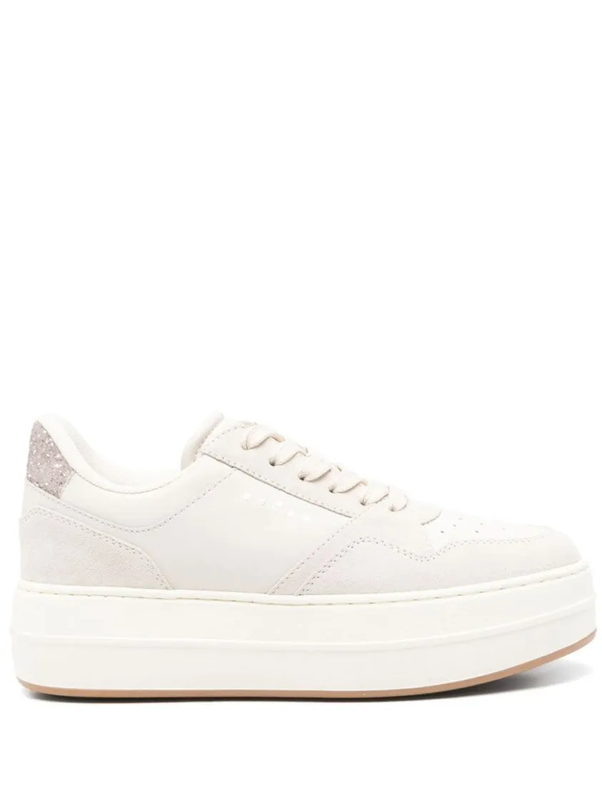 Elevated Platform Sneakers With Glossy Finish