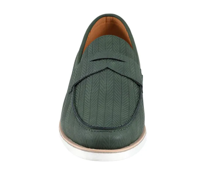 Elias Olive Green Penny Loafers