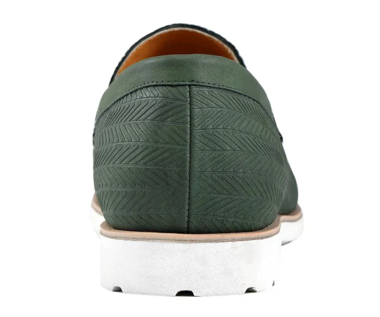 Elias Olive Green Penny Loafers