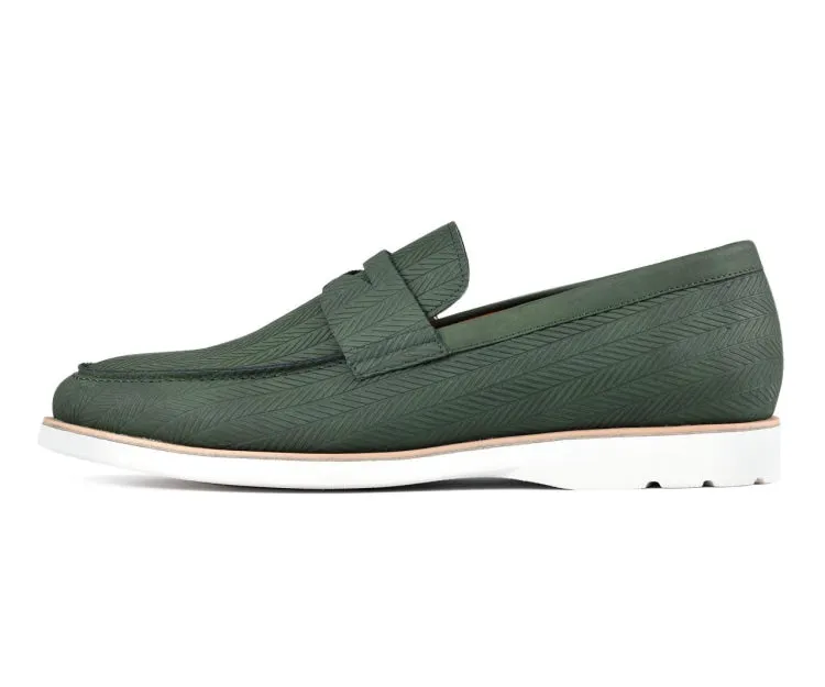 Elias Olive Green Penny Loafers
