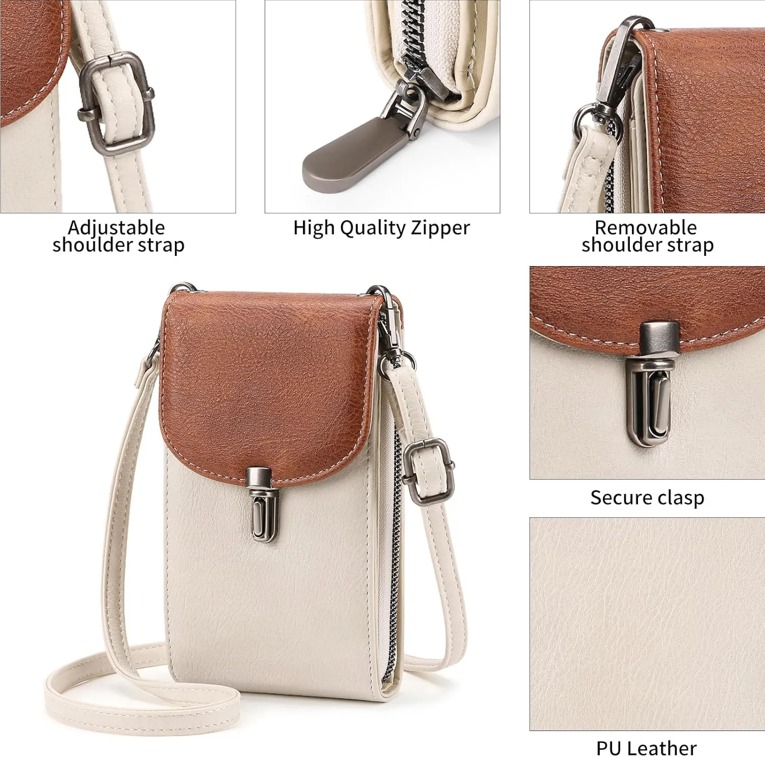 FALAN MULE Small Cell Phone Crossbody Bag Purse for Women, PU Leather Wallet Purse…
