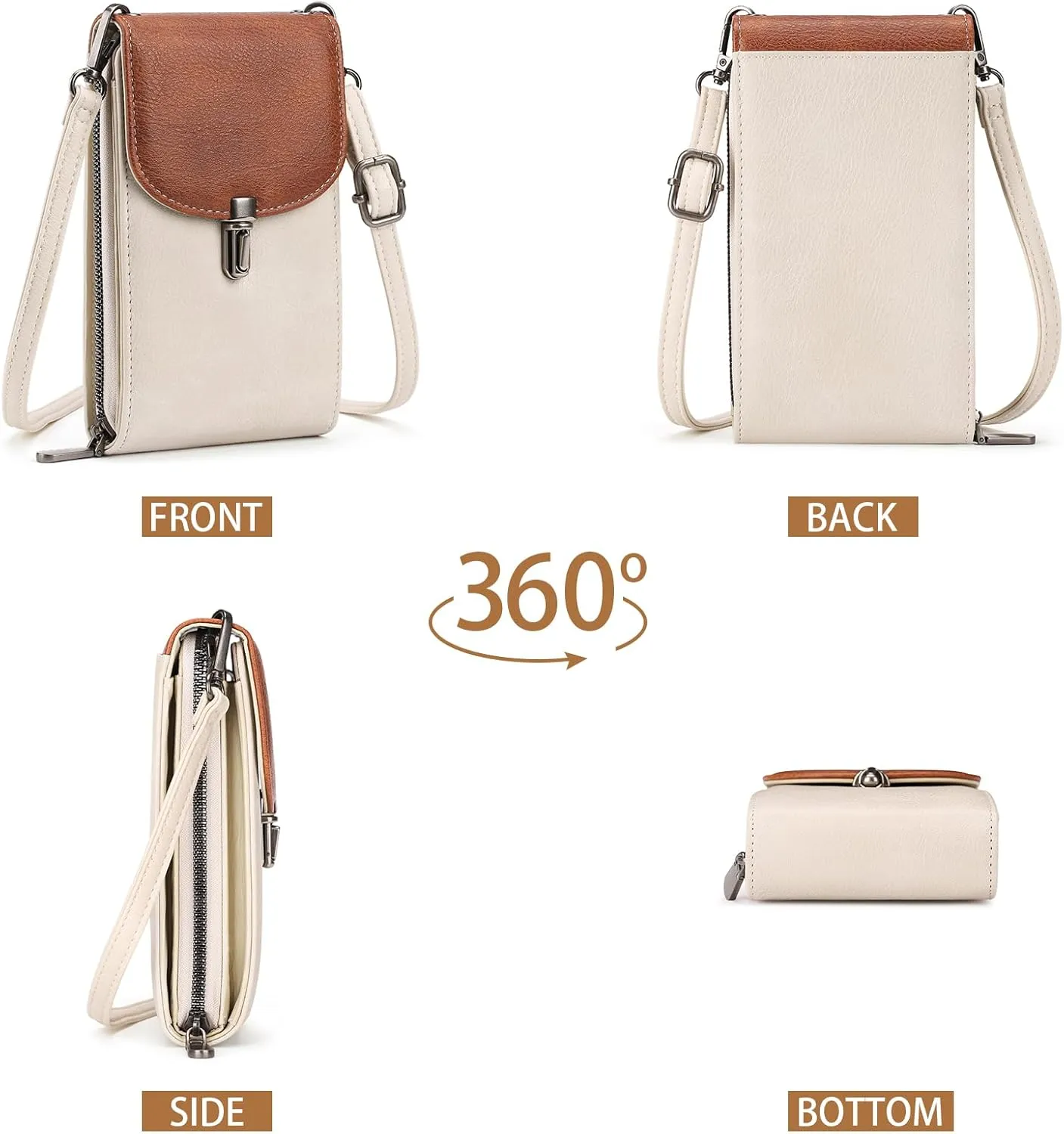 FALAN MULE Small Cell Phone Crossbody Bag Purse for Women, PU Leather Wallet Purse…