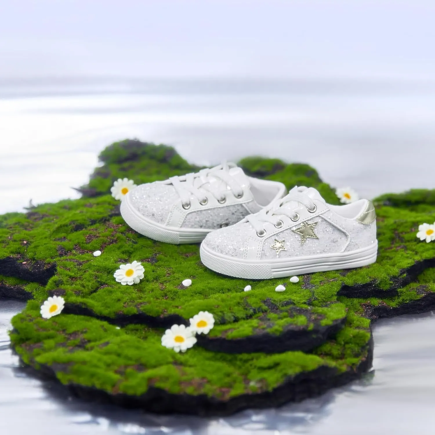 Felix & Flora Toddler/Little Kid Girls Running Shoes Sports Sneakers Princess Casual Glitter Shoes.