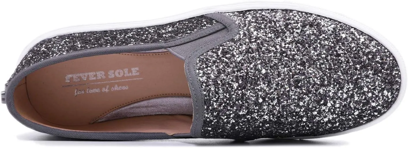 FEVERSOLE Women's Fashion Slip-On Sneaker Casual Flat Loafers