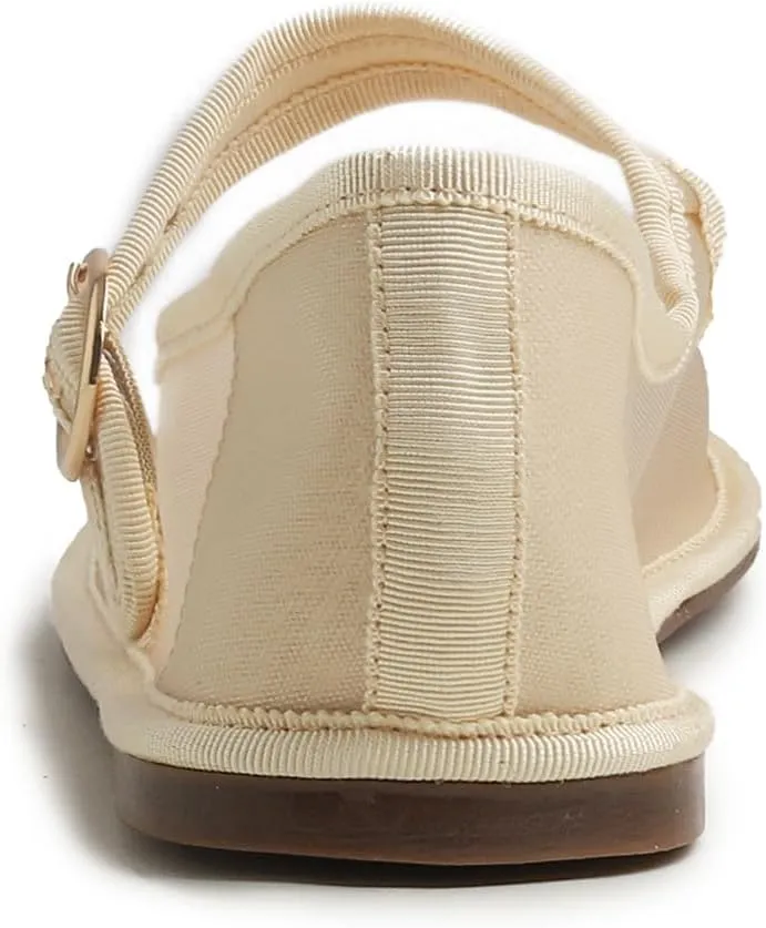 FEVERSOLE Women's Soft Breathable Mary Jane Memory Foam Cushioned Comfort Round Toe Metal Buckle Flats Walking Shoes