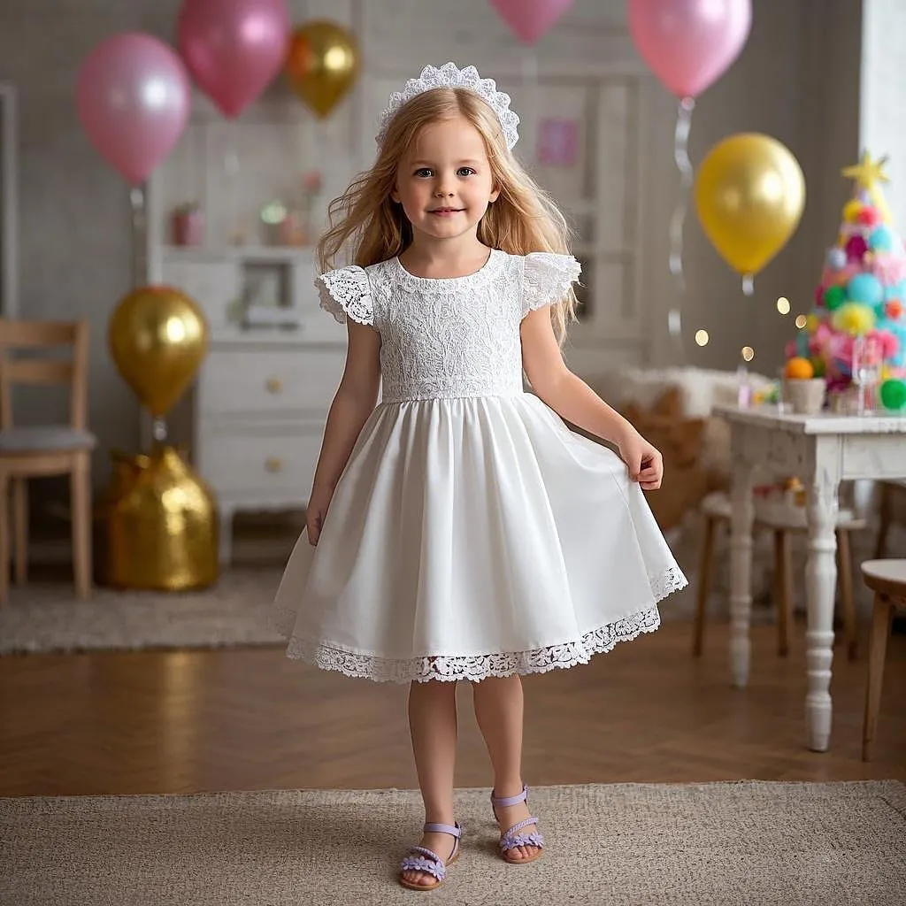 Flaryzone Toddler Little Girls Glitter Flower Open-Toe Flat Dress Sandals Summer Shoes