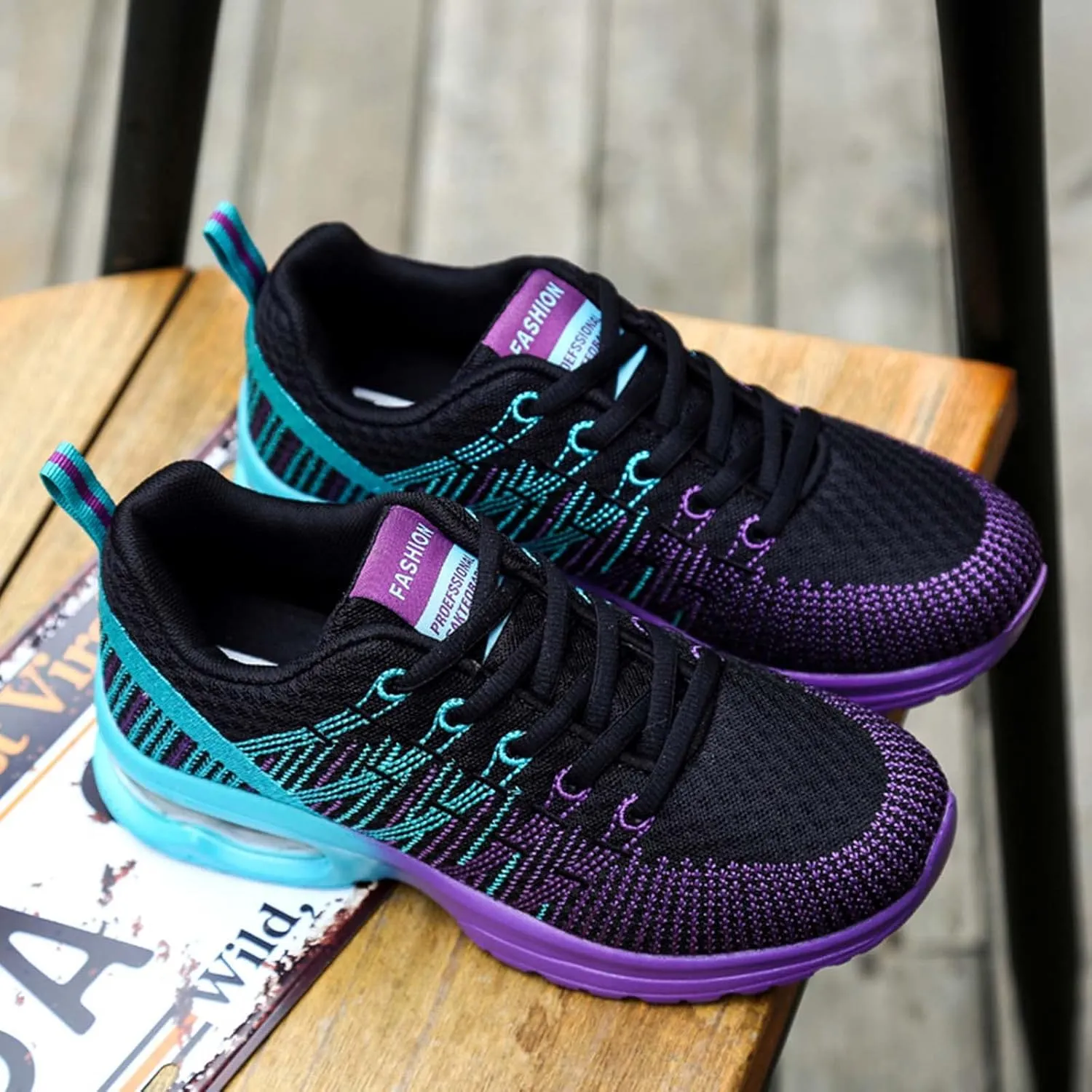 FLIOZY Womens Running Shoes Air Cushion Lightweight Sneakers Lace up Walking Tennis Shoes for Women