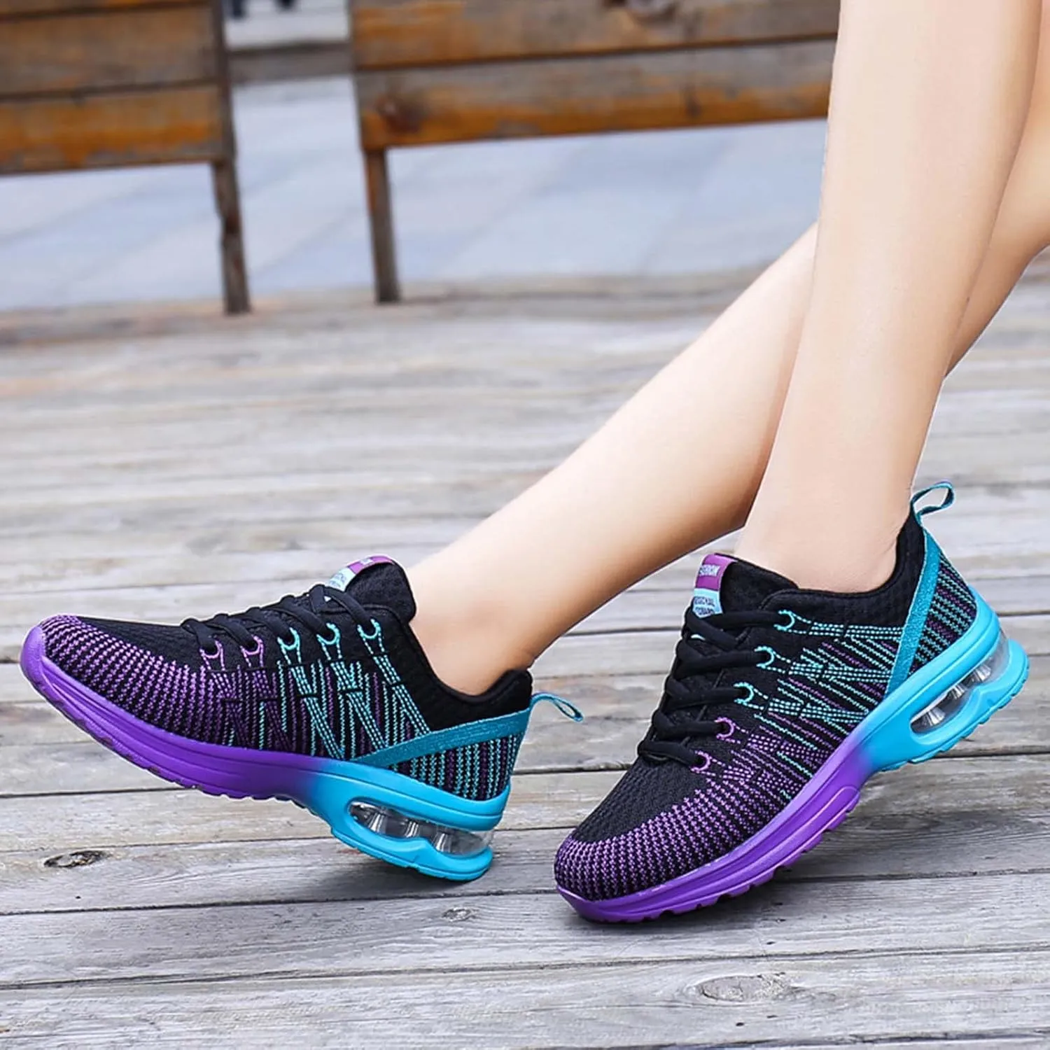 FLIOZY Womens Running Shoes Air Cushion Lightweight Sneakers Lace up Walking Tennis Shoes for Women