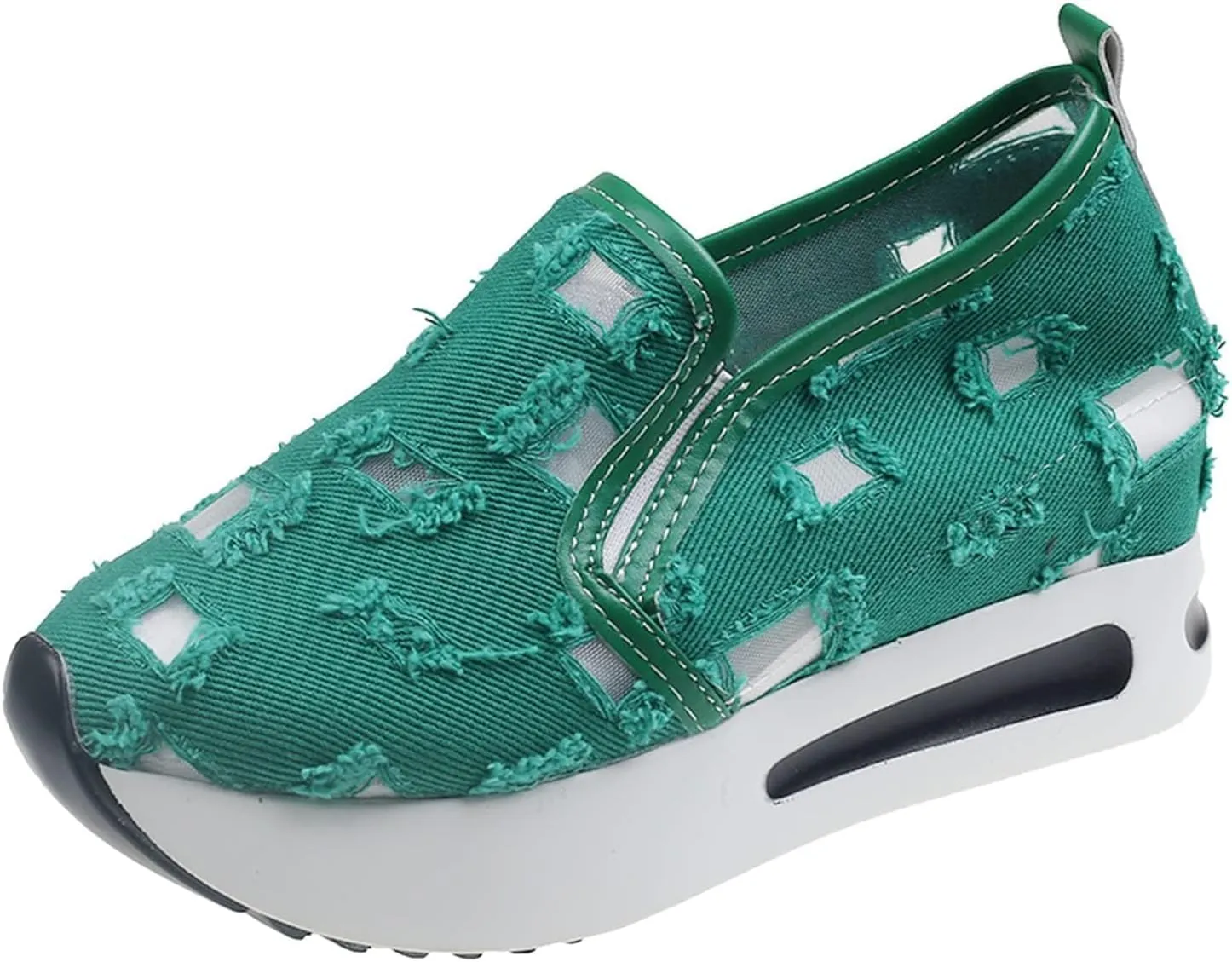 Floral Embroidery Sandals for Women 2025 Dressy Comfortable Embroidery Wide Width Platform Wedge Breathable Sheer Mesh Lace Sneakers with Arch Support Slip On Walking Work Shoes