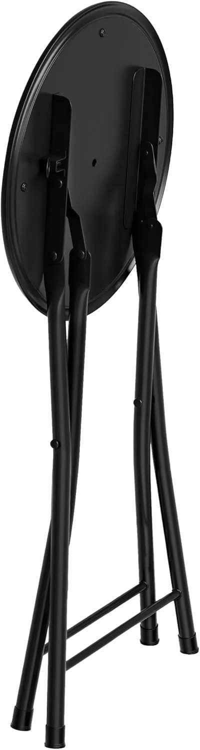 Folding Bar Stools - Set of 4 Heavy-Duty 18-Inch Stool - 225lb Capacity and Padded Seats for Dorm, Recreation or Game Room by Lavish Home (Black)