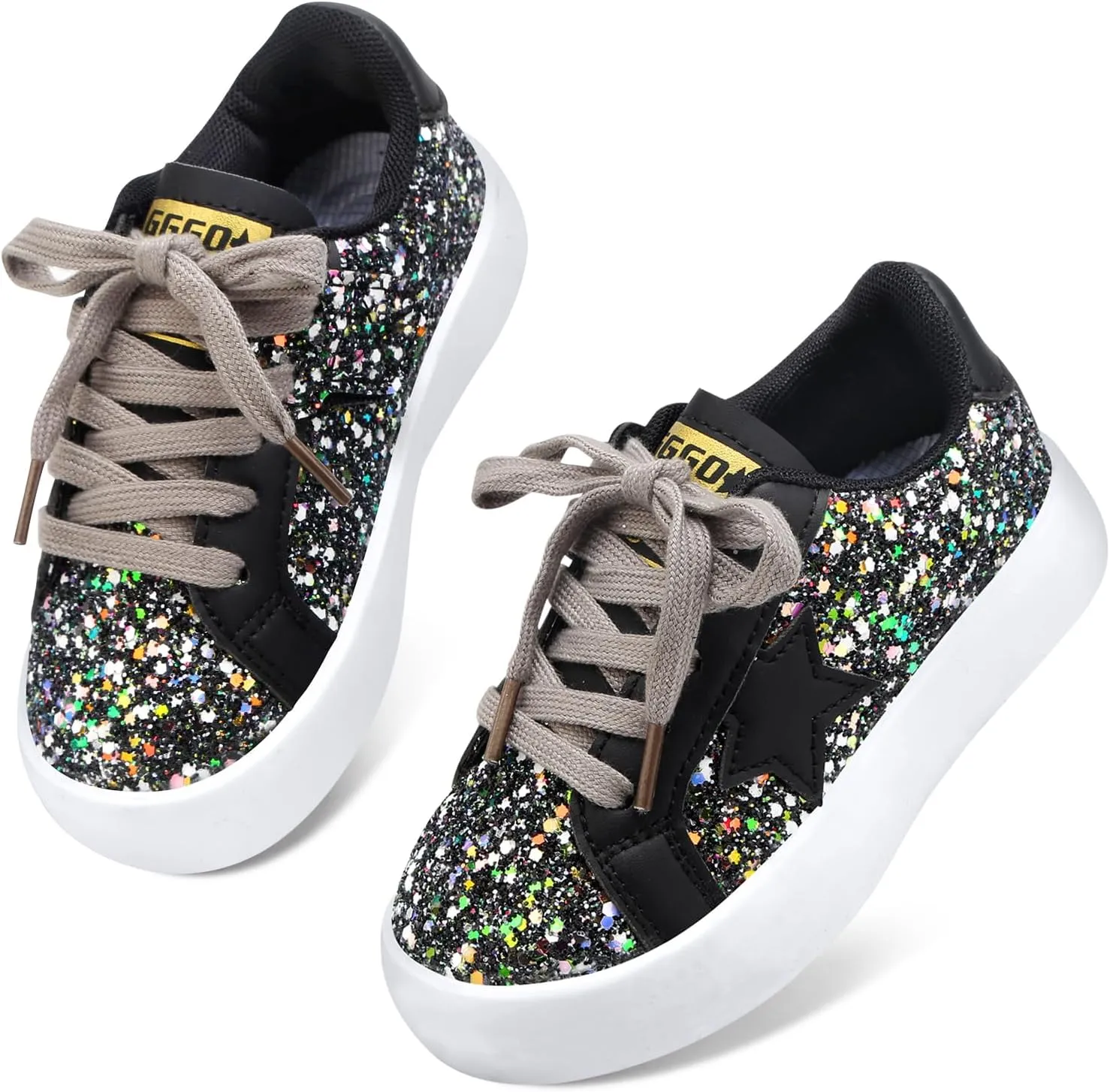 Girls Sneakers Glitter Tennis Shoes Lightweight Non-Slip Running Walking Shoes for Toddler/Little Kid/Big Kid