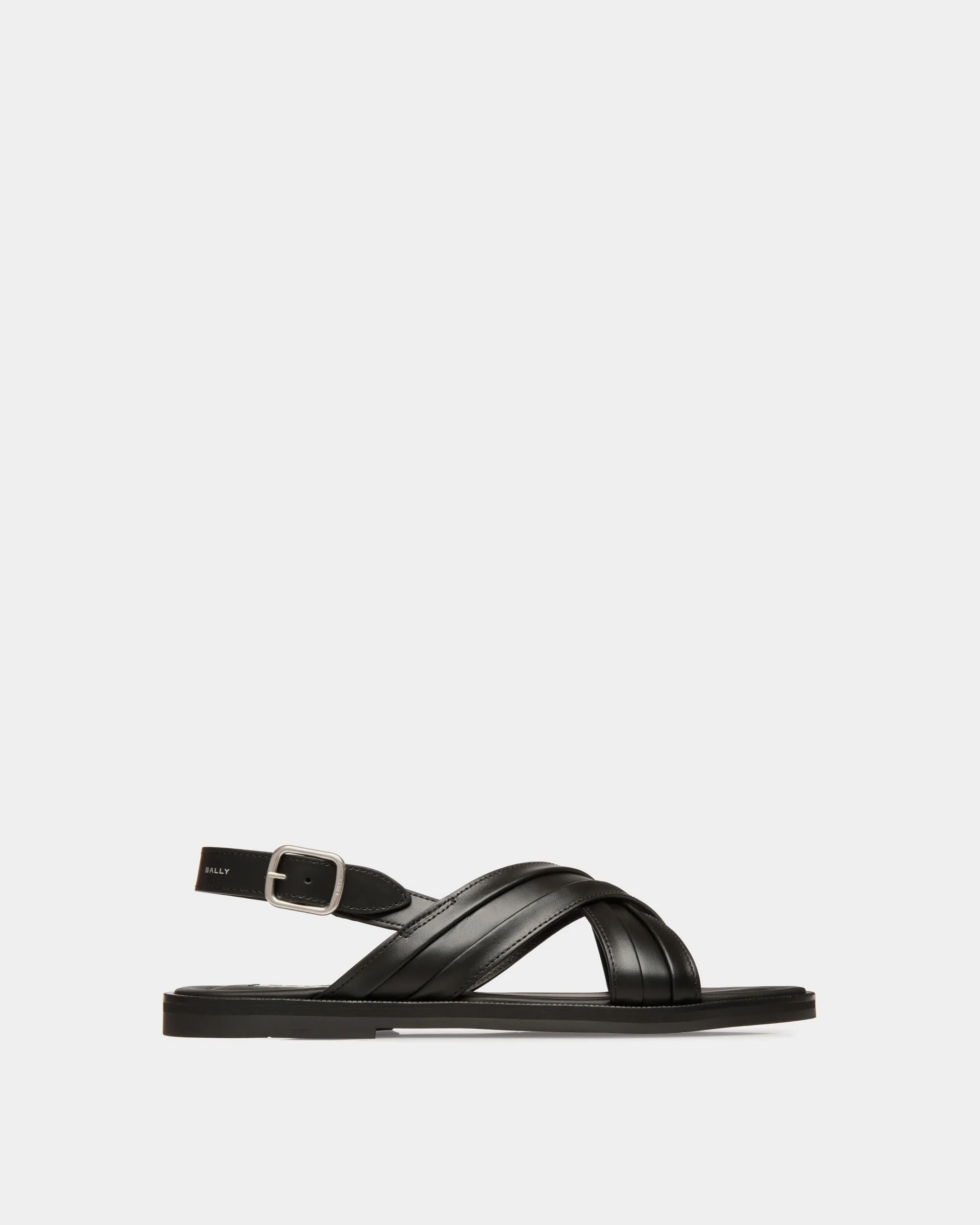 Glide Sandal in Black Leather