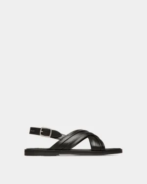 Glide Sandal in Black Leather