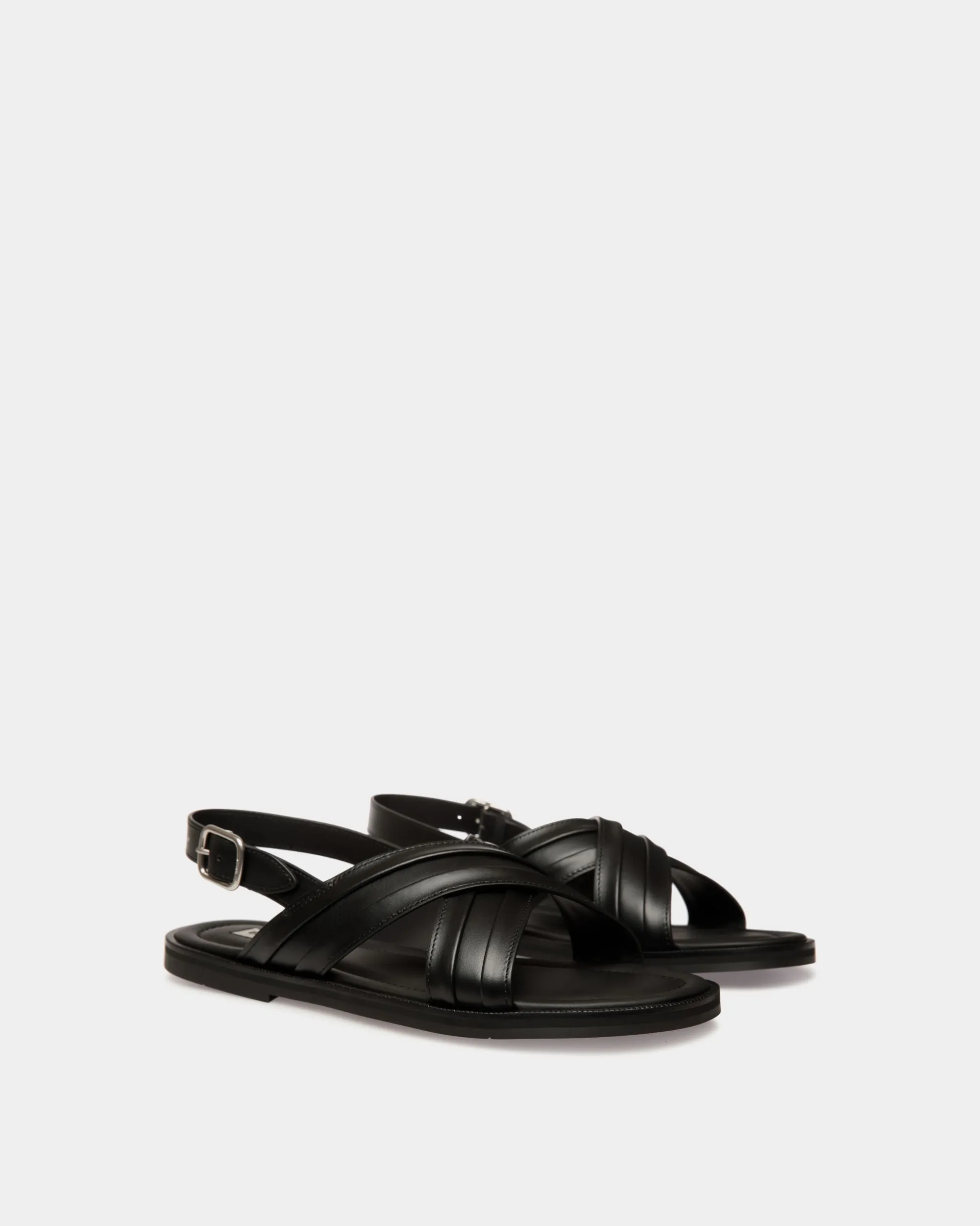 Glide Sandal in Black Leather