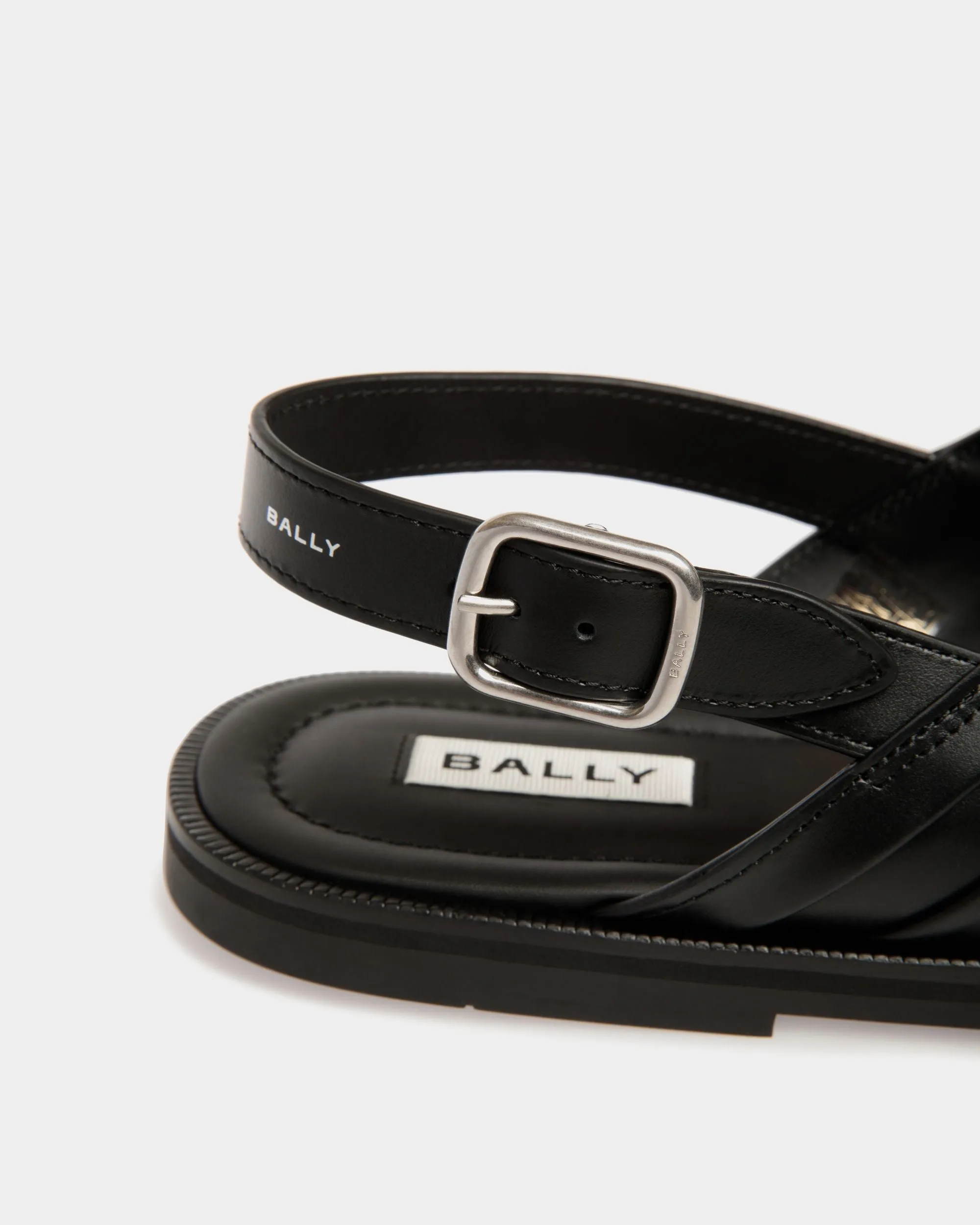 Glide Sandal in Black Leather