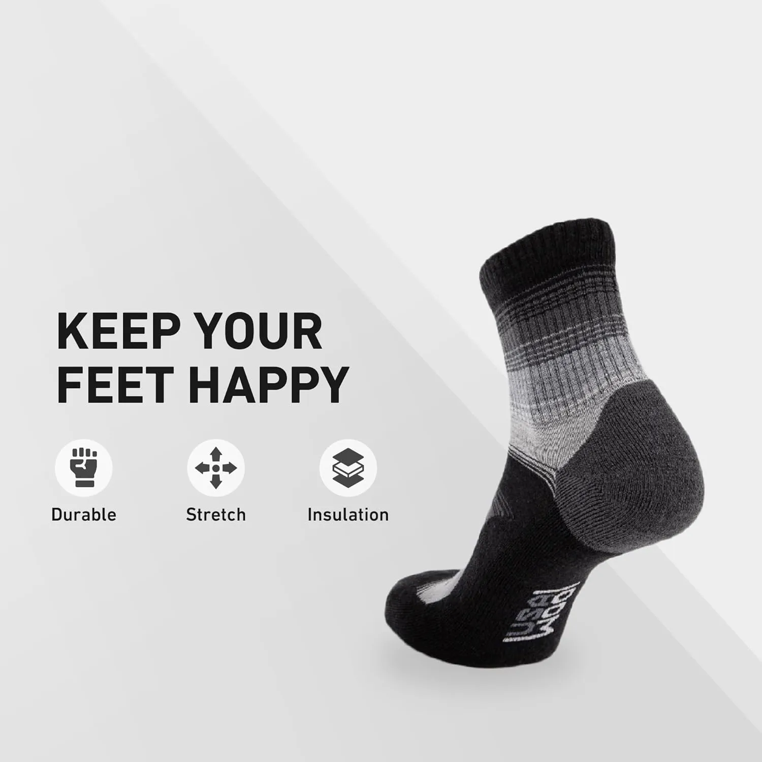 GRIP6 Wool Micro-Crew Socks: Lightweight Wool Socks for Hiking, All Day Comfort - Wicking Crew Socks for Men and Women