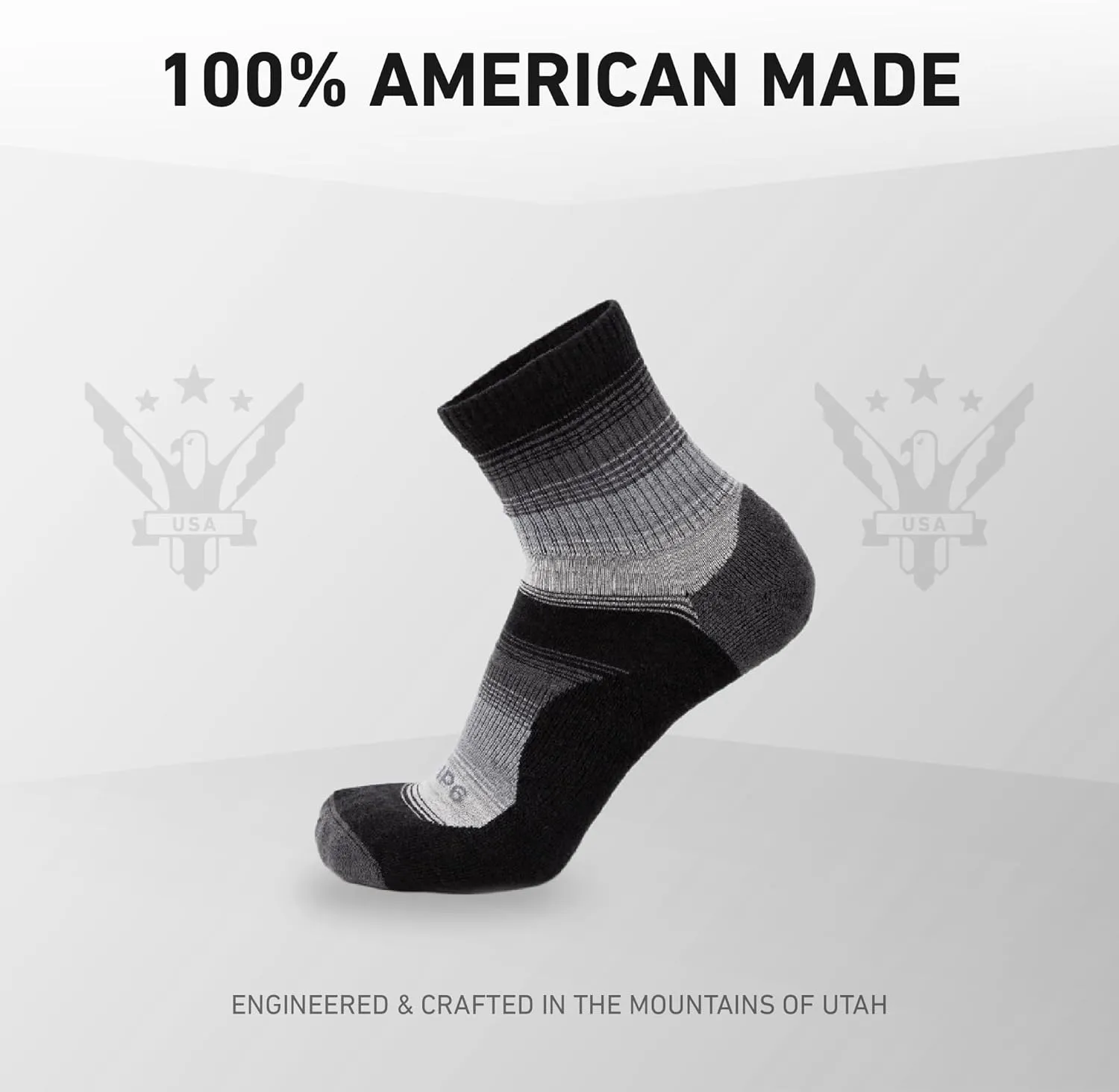GRIP6 Wool Micro-Crew Socks: Lightweight Wool Socks for Hiking, All Day Comfort - Wicking Crew Socks for Men and Women