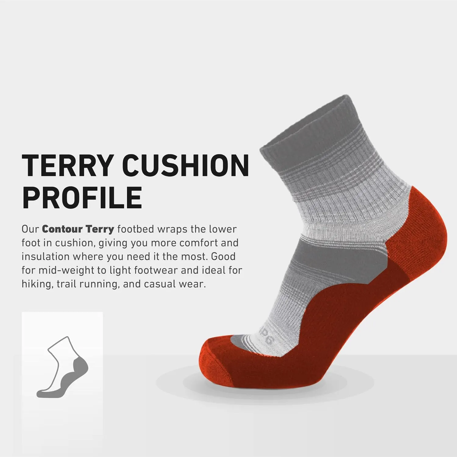 GRIP6 Wool Micro-Crew Socks: Lightweight Wool Socks for Hiking, All Day Comfort - Wicking Crew Socks for Men and Women