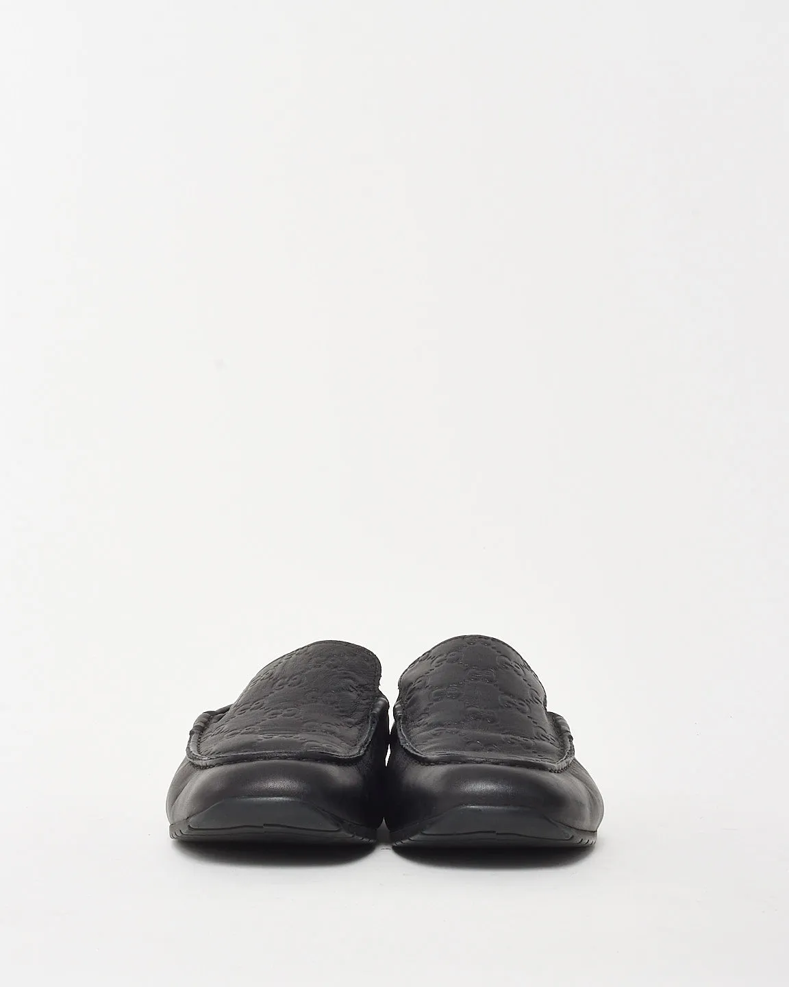 Gucci Black GG Monogram Guccissima Driving Loafers - 7 MEN